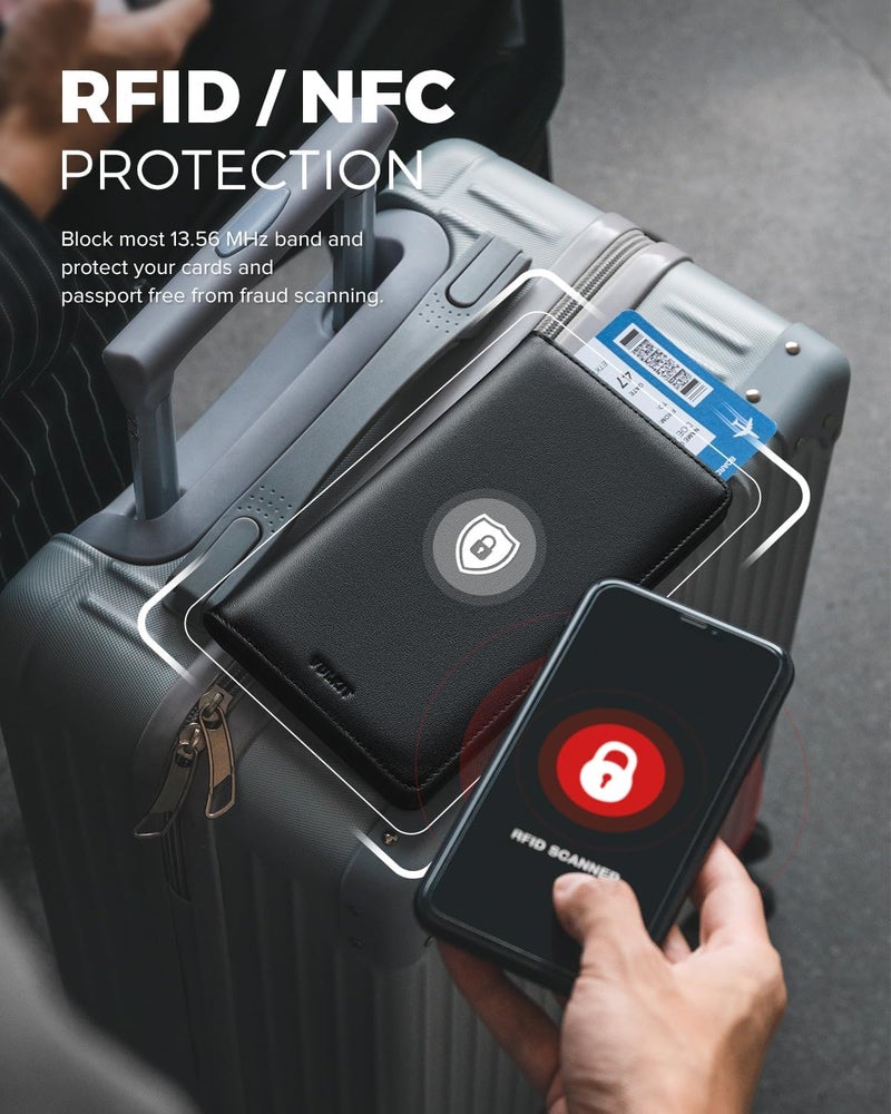 VULKIT Passport Holder Wallet RFID Blocking Travel Wallet for Men & Women - Image 2